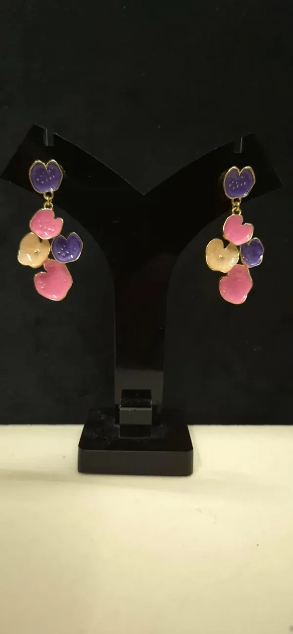 Enamel_Floral_Dangle_Earrings