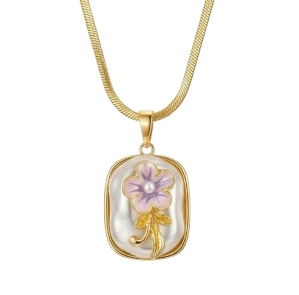 Floral_Enamel_Pearl_Pendant_Necklace