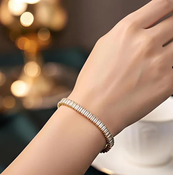 Gold_Plated_Cubic_Zirconia_Tennis_Bracelet