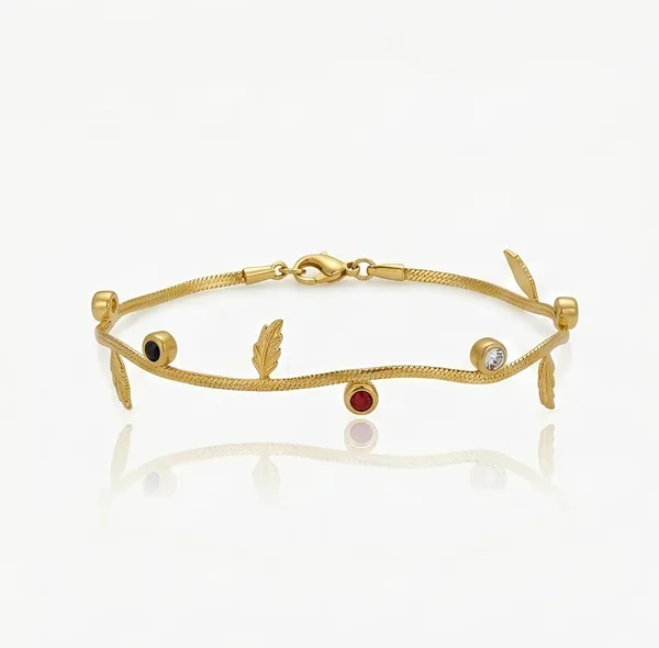 Leaf_Charm_Alloy_Bracelet