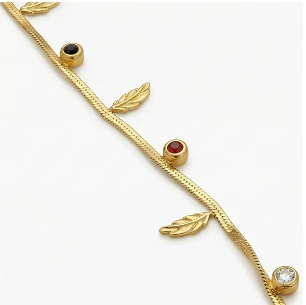 Leaf_Charm_Alloy_Bracelet