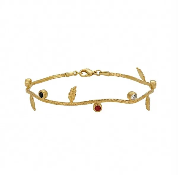 Leaf_Charm_Alloy_Bracelet