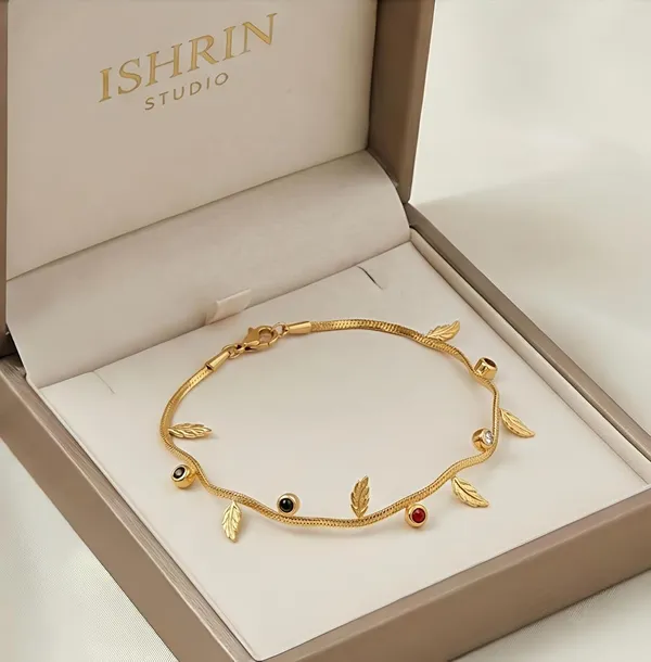 Leaf_Charm_Alloy_Bracelet