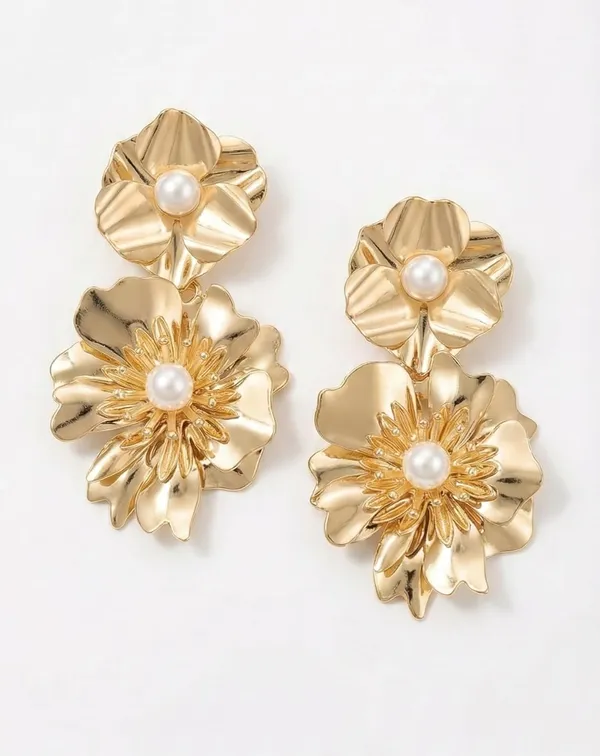 Double_Flower_Drop_Earrings