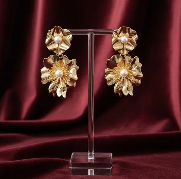 Double_Flower_Drop_Earrings