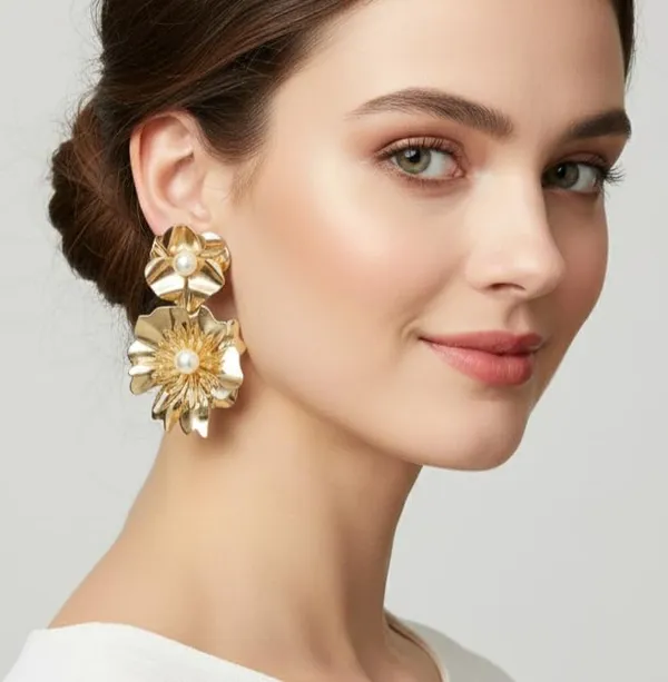 Double_Flower_Drop_Earrings
