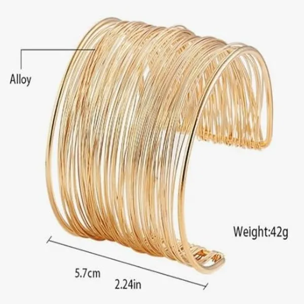 Alloy_Gold_Plated_Wire_Cuff_Bracelet_For_Women