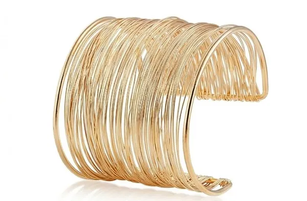 Alloy_Gold_Plated_Wire_Cuff_Bracelet_For_Women
