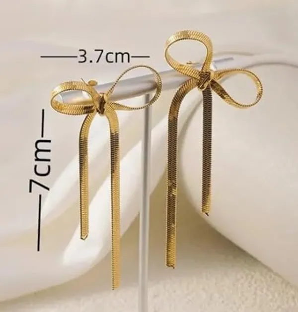 Bow_Knot_Chain_Tassel_Drop_Earrings
