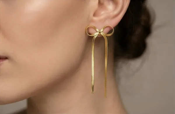 Bow_Knot_Chain_Tassel_Drop_Earrings