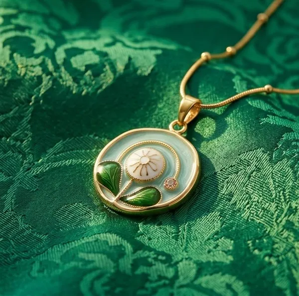 18k_Gold_Plated_Flower_Pendant_Necklace_For_Women