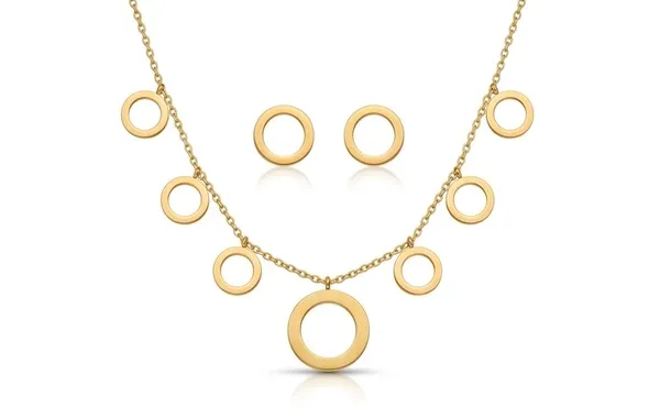 18k_Gold_Plated_Circle_Necklace_And_Earrings_Set