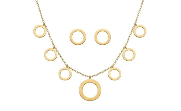 18k_Gold_Plated_Circle_Necklace_And_Earrings_Set