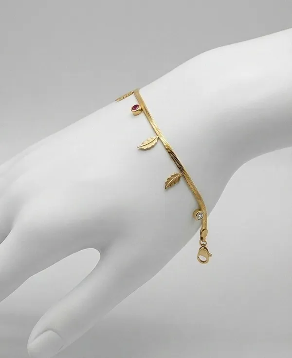 Ishrin_Studio_Alloy,_Stainless_Steel_Cubic_Zirconia_Gold-plated_Bracelet