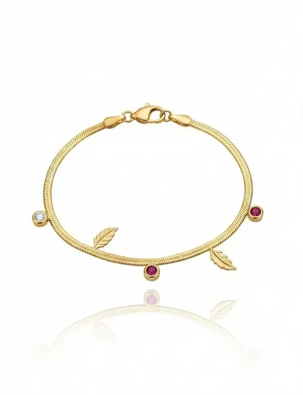 Ishrin_Studio_Alloy,_Stainless_Steel_Cubic_Zirconia_Gold-plated_Bracelet