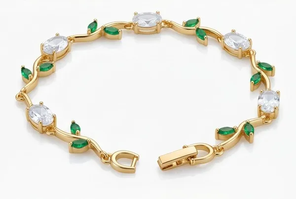 Ishrin_Studio_Stainless_Steel_Cubic_Zirconia,__Gold-plated_Bracelet