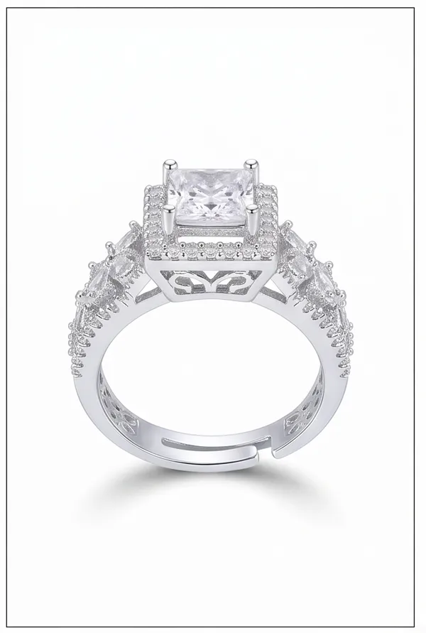 Ishrin_Studio_Silver_Plated_Princess_Cut_Cz_Adjustable_Ring_For_Women_&_Girls_|_Statement_Engagement_Style_Ring