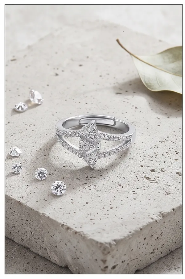 Ishrin_Studio_Silver_Plated_Geometric_Cz_Adjustable_Ring_For_Women_&_Girls_|_Modern_Statement_Cocktail_Ring