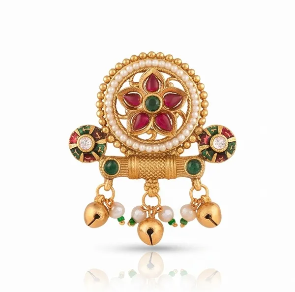 Ishrin_Studio_Traditional_Kundan_Adjustable_Ring_For_Women_&_Girls_|_Floral_Pearl_&_Ghungroo_Statement_Ring
