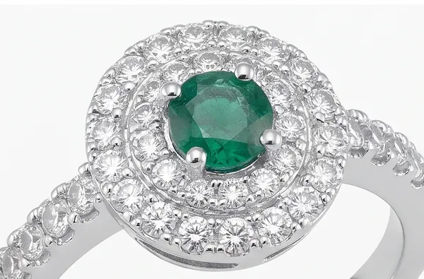 Ishrin_Studio_Silver_Plated_Green_Cz_Halo_Adjustable_Ring_For_Women_&_Girls_|_Emerald_Style_Solitaire_Statement_Ring