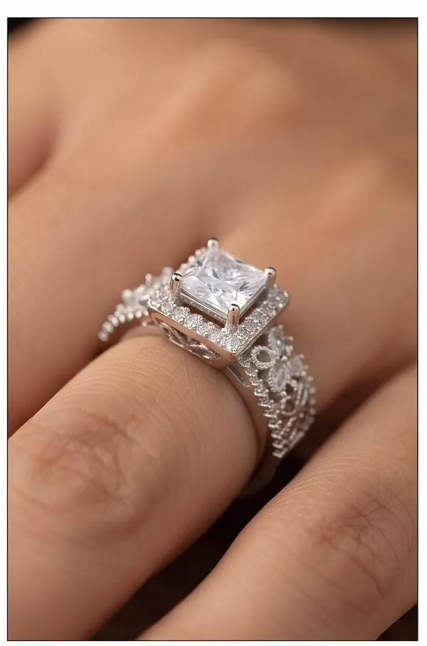 Ishrin_Studio_Silver_Plated_Princess_Cut_Cz_Adjustable_Ring_For_Women_&_Girls_|_Statement_Engagement_Style_Ring