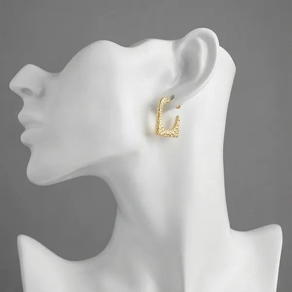 Ishrin_Studio_Iishrin_Studio_Gold_Plated_Hammer_Textured_Square_U-Cut_Hoop_Earrings_for_Women_Alloy,_Stainless_Steel_Hoop_Earring