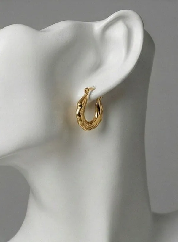Ishrin_Studio_Ishrin_Studio_Gold_Plated_Wave_Pattern_Molten_Metal_Hoop_Earrings_for_Women_Alloy,_Stainless_Steel_Hoop_Earring