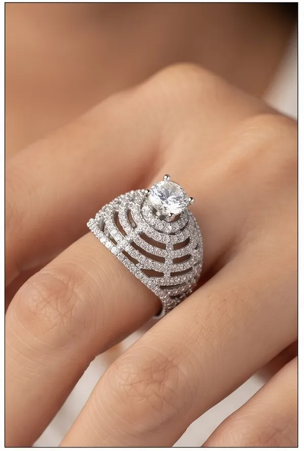 Ishrin_Studio_Silver_Plated_Solitaire_Cz_Adjustable_Ring_For_Women_&_Girls_|_Luxury_Statement_Cocktail_Ring