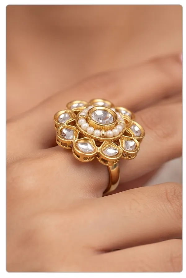 Ishrin_Studio_Traditional_Kundan_Pearl_Adjustable_Ring_For_Women_&_Girls_|_Floral_Statement_Cocktail_Ring