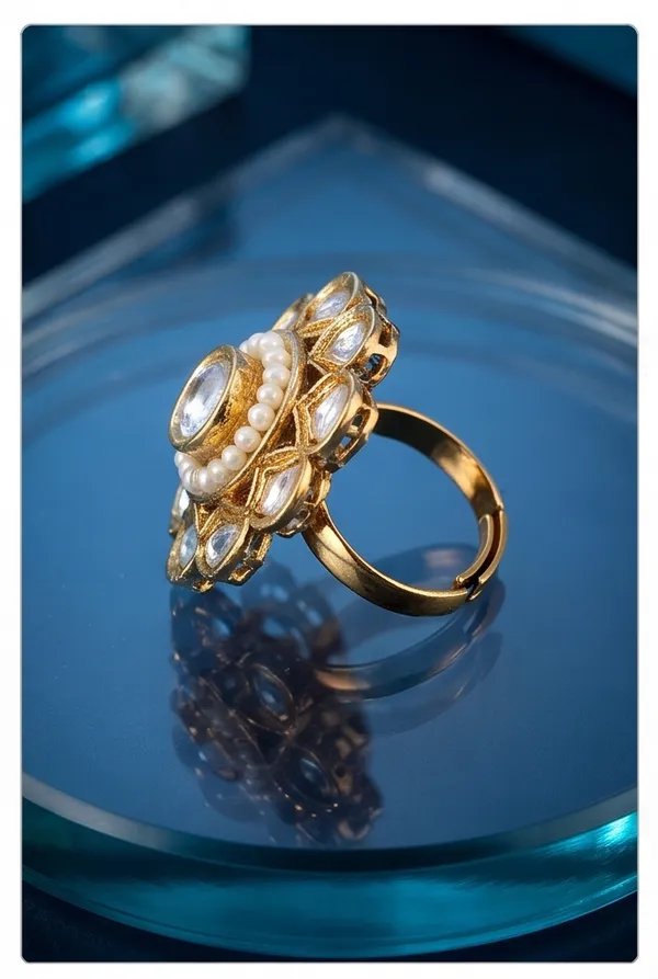 Ishrin_Studio_Traditional_Kundan_Pearl_Adjustable_Ring_For_Women_&_Girls_|_Floral_Statement_Cocktail_Ring