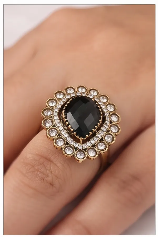 Ishrin_Studio_Green_Oval_Crystal_Adjustable_Ring_For_Women_&_Girls_|_Gold_Tone_Statement_Cocktail_Ring_With_Rhinestones