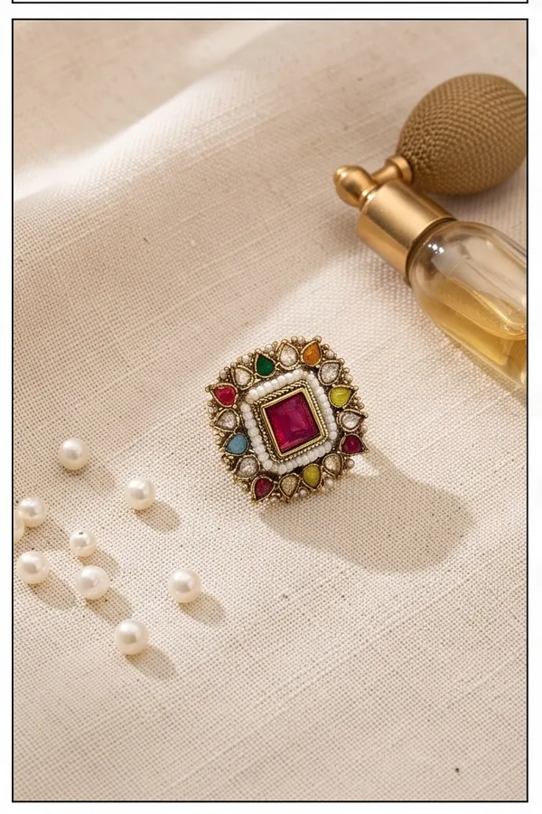 Ishrin_Studio_Multicolor_Kundan_Adjustable_Statement_Ring_For_Women_&_Girls_|_Pearl_&_Crystal_Cocktail_Ring