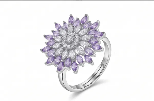 Ishrin_Studio_Anti_Tarnish_Purple_Sunburst_Adjustable_Ring_For_Women_|_925_Silver_Base_White_Gold_Plated_Cz_Floral_Statement_Ring