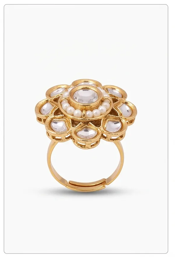 Ishrin_Studio_Traditional_Kundan_Pearl_Adjustable_Ring_For_Women_&_Girls_|_Floral_Statement_Cocktail_Ring