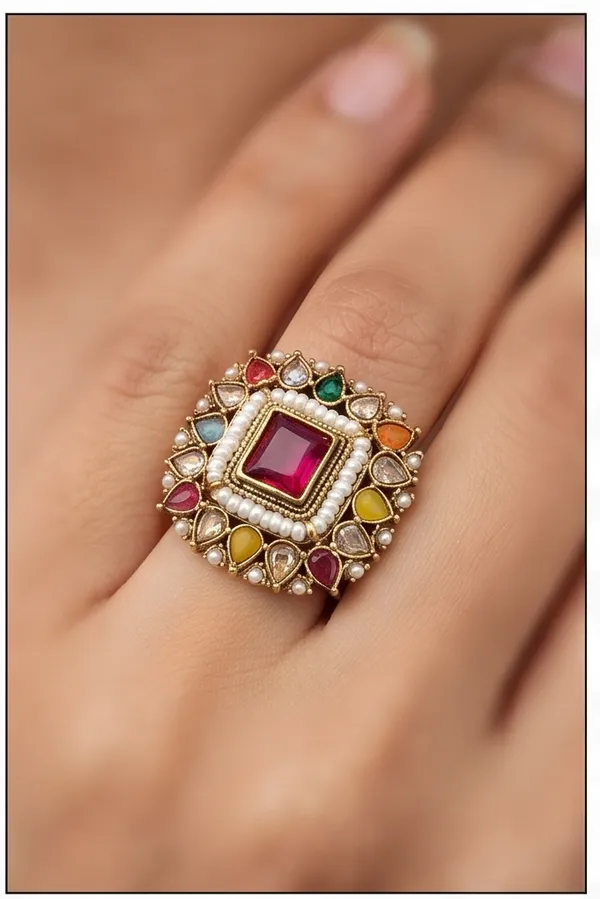 Ishrin_Studio_Multicolor_Kundan_Adjustable_Statement_Ring_For_Women_&_Girls_|_Pearl_&_Crystal_Cocktail_Ring