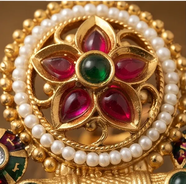 Ishrin_Studio_Traditional_Kundan_Adjustable_Ring_For_Women_&_Girls_|_Floral_Pearl_&_Ghungroo_Statement_Ring