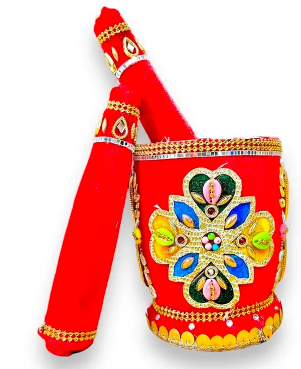 Red_Velvet_Gold_Embellished_Dandiya_Sticks_With_Decorative_Holder