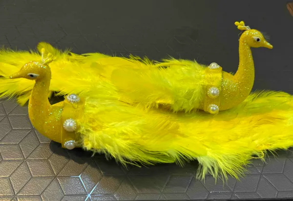 Feather_Glitter_Yellow_Peacock_Decorative_Showpiece_Set_Of_2