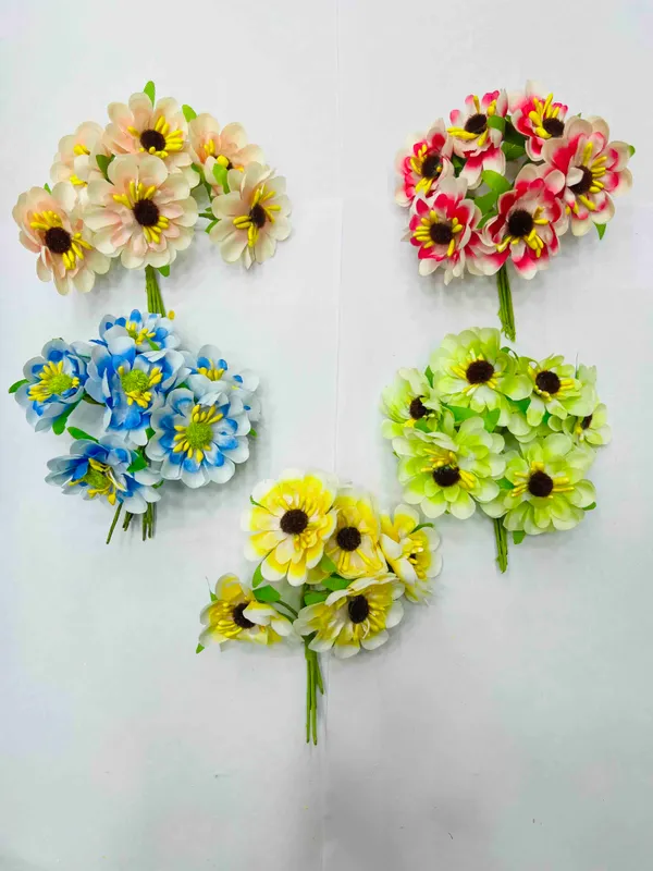 Artificial_Fabric_Multicolor_Daisy_Flower_Stems