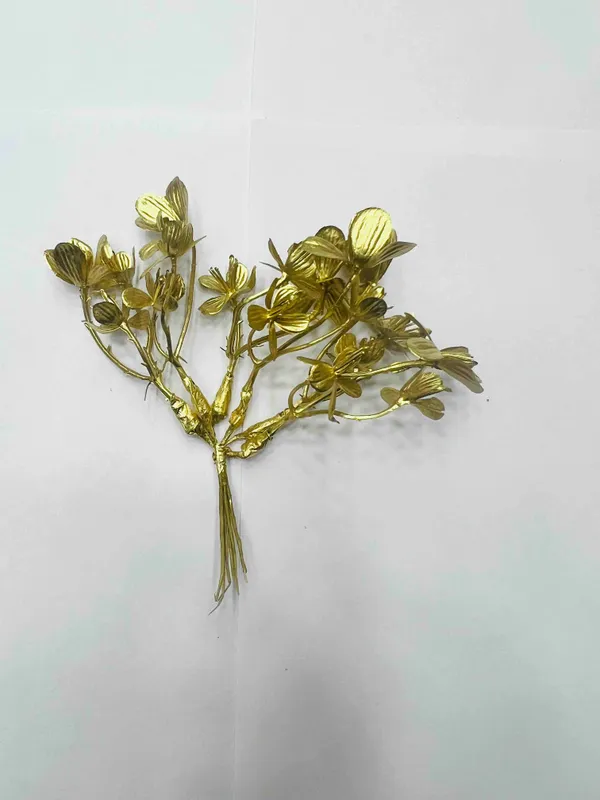 Metallic_Fabric_Golden_Artificial_Flower_Bunch