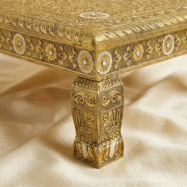 Brass_Traditional_Embossed_Golden_Pooja_Chowki
