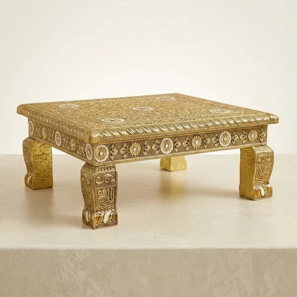Brass_Traditional_Embossed_Golden_Pooja_Chowki