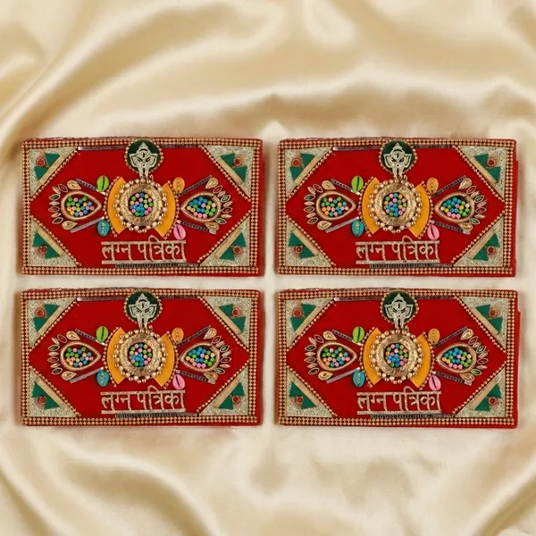 Red_Fabric_Embellished_Lagan_Patrika_Wedding_Envelope_-_Pack_Of_4