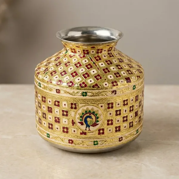 Brass_Gold-Plated_Gemstone_Embellished_Decorative_Pot