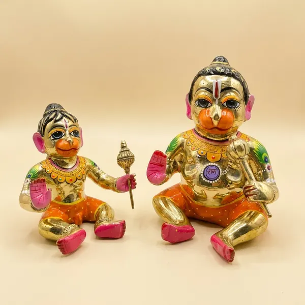 Metal_Traditional_Golden_Hanuman_Figurine_Set