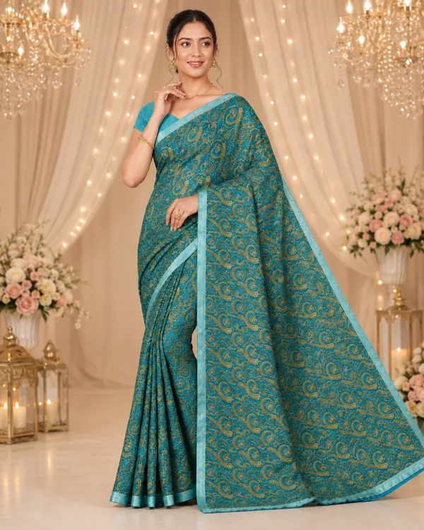 Lightweight_And_Graceful_Rama_Colour_Saree