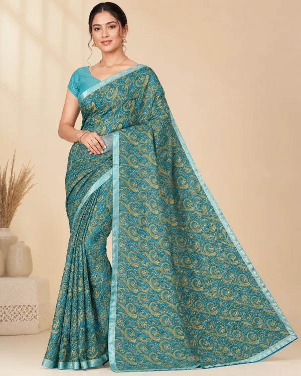 Lightweight_And_Graceful_Rama_Colour_Saree