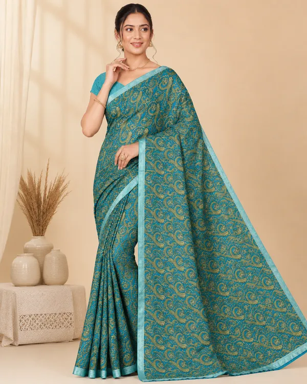 Lightweight_And_Graceful_Rama_Colour_Saree