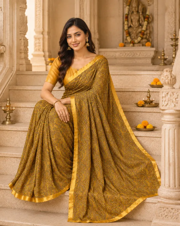 Stunning_Yellow_Leena_Chiffon_Saree