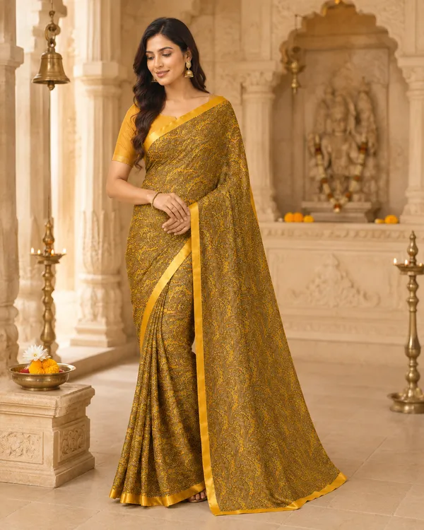 Stunning_Yellow_Leena_Chiffon_Saree